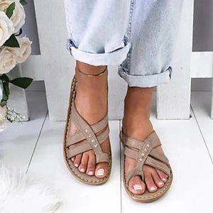 Women's Sandals Boho Bohemia Beach Wedge Sandals Flat Sandals Flat Heel Open